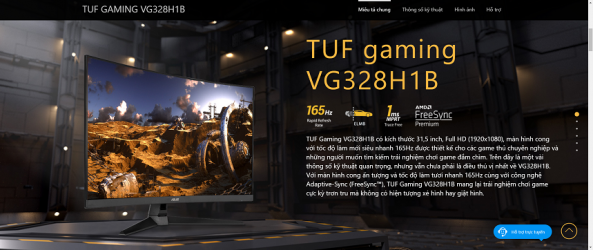 Màn Hình Chuyên Game 32inch TUF Gaming VG328H1B 165Hz 1Ms